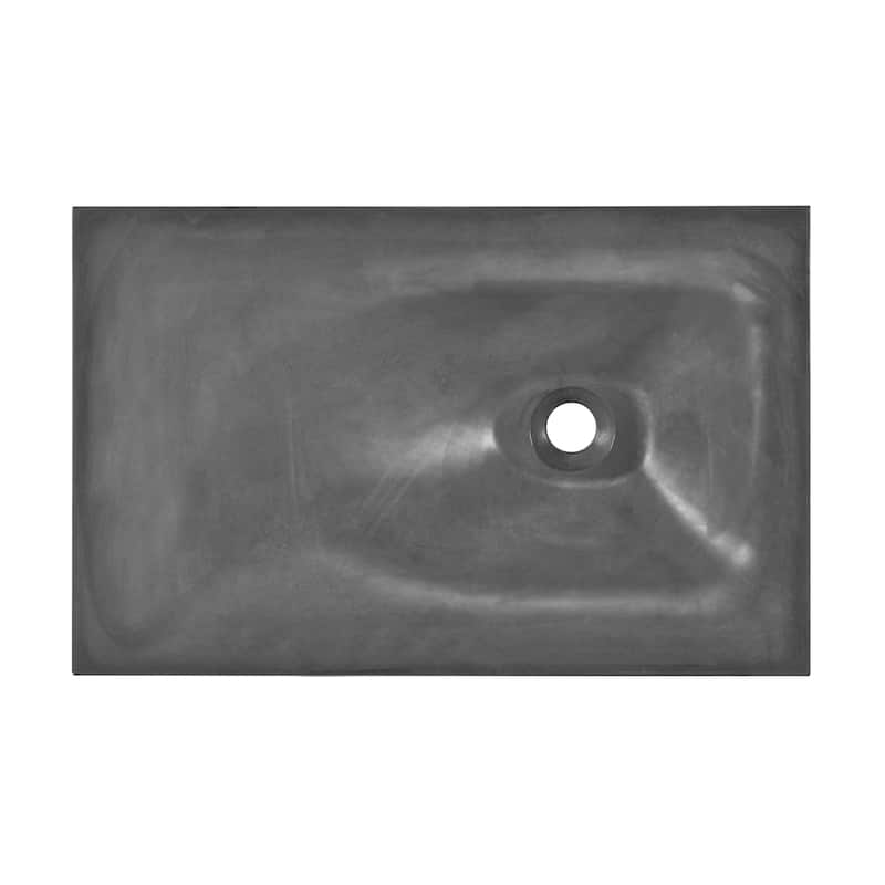Thun 24" Rectangle Concrete Wall-Mount Bathroom Sink In Dark Grey - 27.16" x 18.5" 7.9"