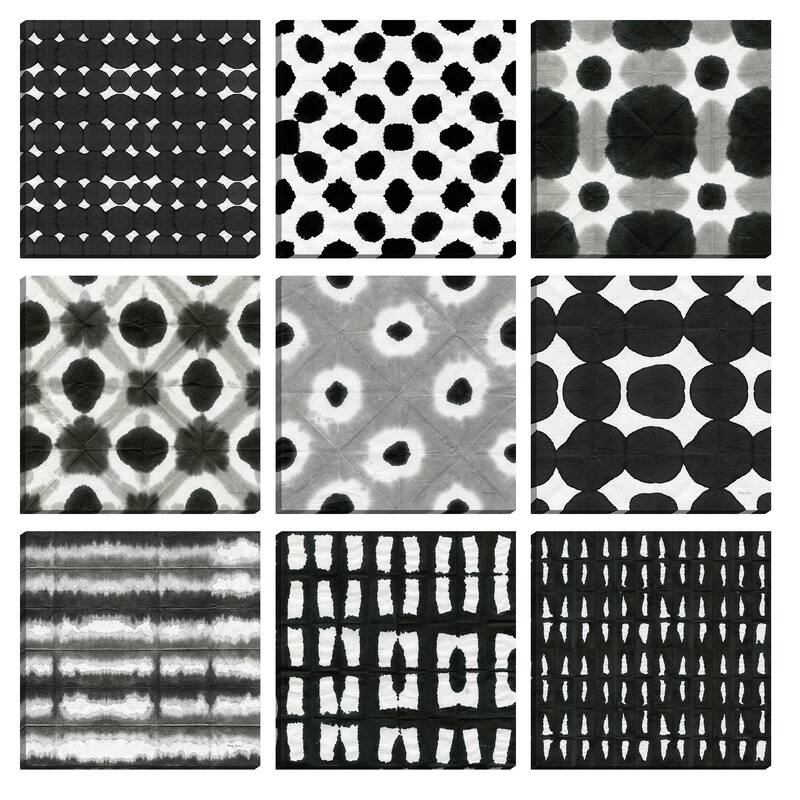 Aquarelle Black and White I, IV, V, VI, VII, IX, X, XI, XII by Nancy Green Canvas Art Prints