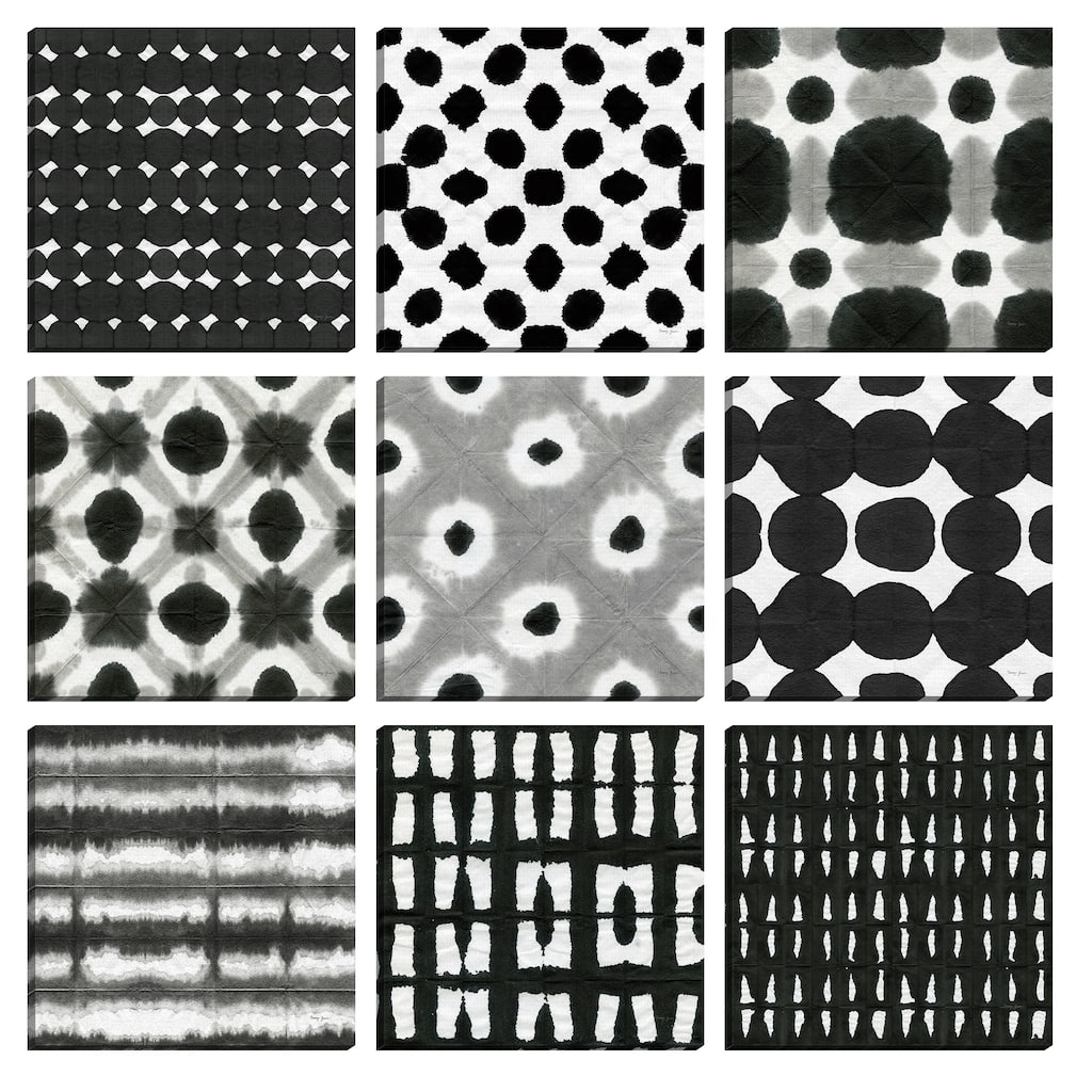 Aquarelle Black and White I, IV, V, VI, VII, IX, X, XI, XII by Nancy Green Canvas Art Prints