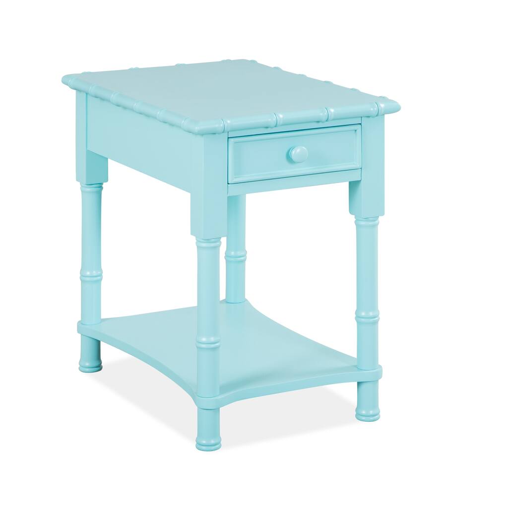 Wood Chairside End Table - Robins Egg Blue KD