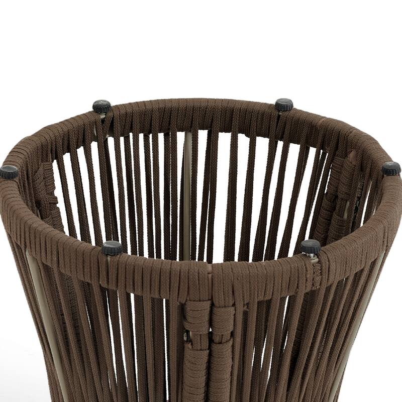 3-Piece Outdoor Rattan Swivel Lounge Chair Set Barrel Chairs for Backyard