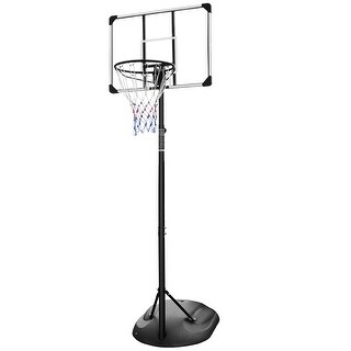 Roomfitters Portable Basketball Hoop, Adjustable Height 7.5-9.2ft, 32 Inch Backboard, Indoor Outdoor, Transparent