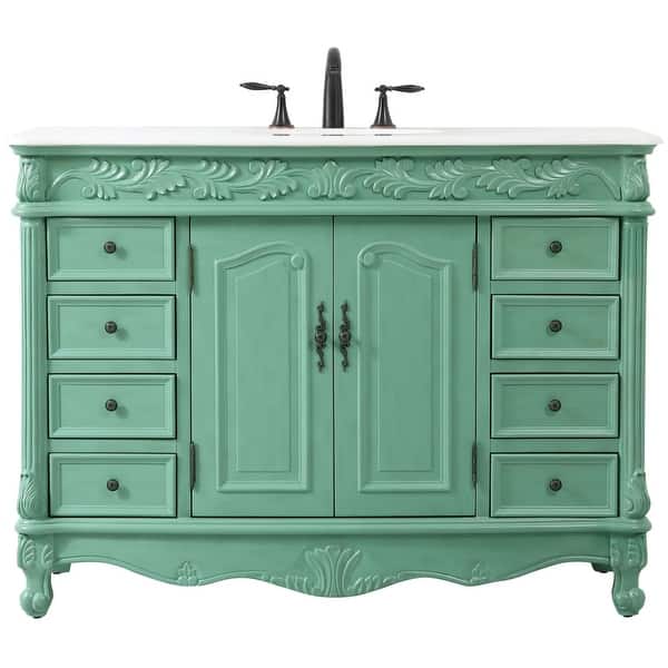 slide 2 of 11, Elegant Lighting VF-1039-VW Bordeaux 48" Free Standing Single Basin Vintage Mint - Painted