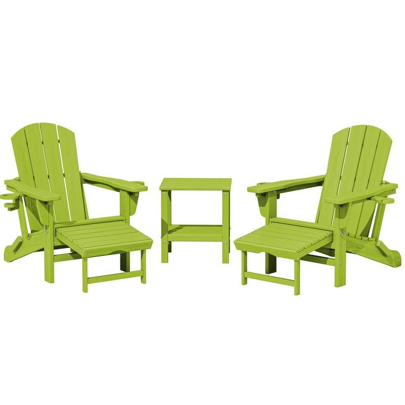 Folding Outdoor Chair with 3-Position Reclining Backrest & Telescoping Footrest