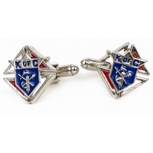 Knights Of Columbus Silvertone Cufflinks