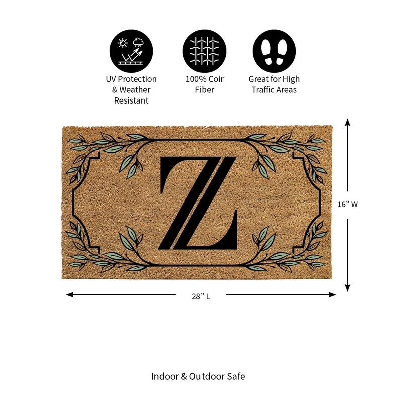 28 in. x 16 in. Monogram Coir Mat, Letter "Z"