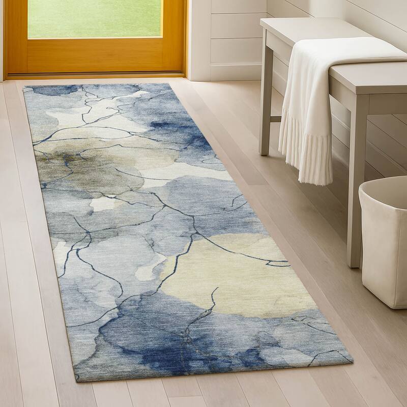 Machine Washable Indoor/ Outdoor Floral Mara Chantille Rug