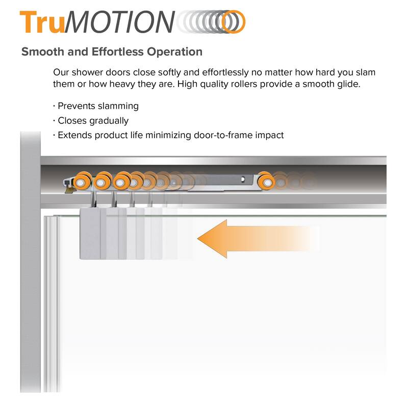 Transolid MBDT606008FR-T 60" High x 60" Wide Bypass Frameless Shower