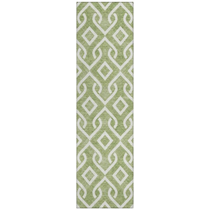 Machine Washable Indoor/ Outdoor Chantille Scroll Trellis Rug