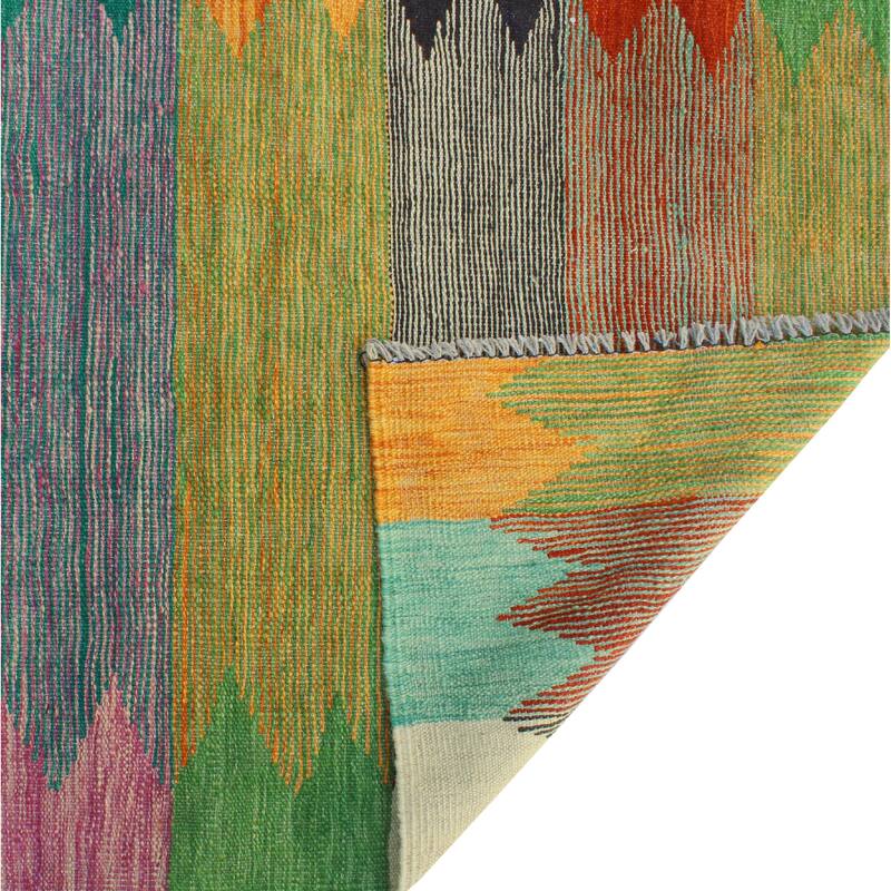 Modern Flatweave Marline Red/Ivory Rug - 5'7" x 7'11"