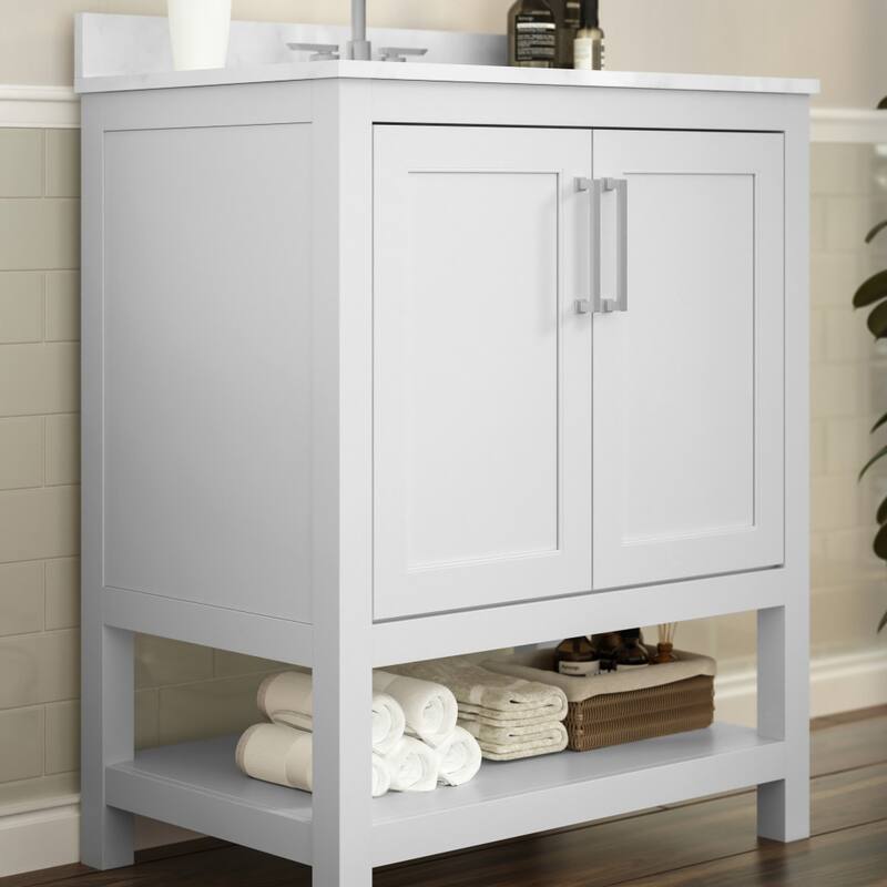 Bathroom Vanity with Undermount Sink and Open Storage Shelf