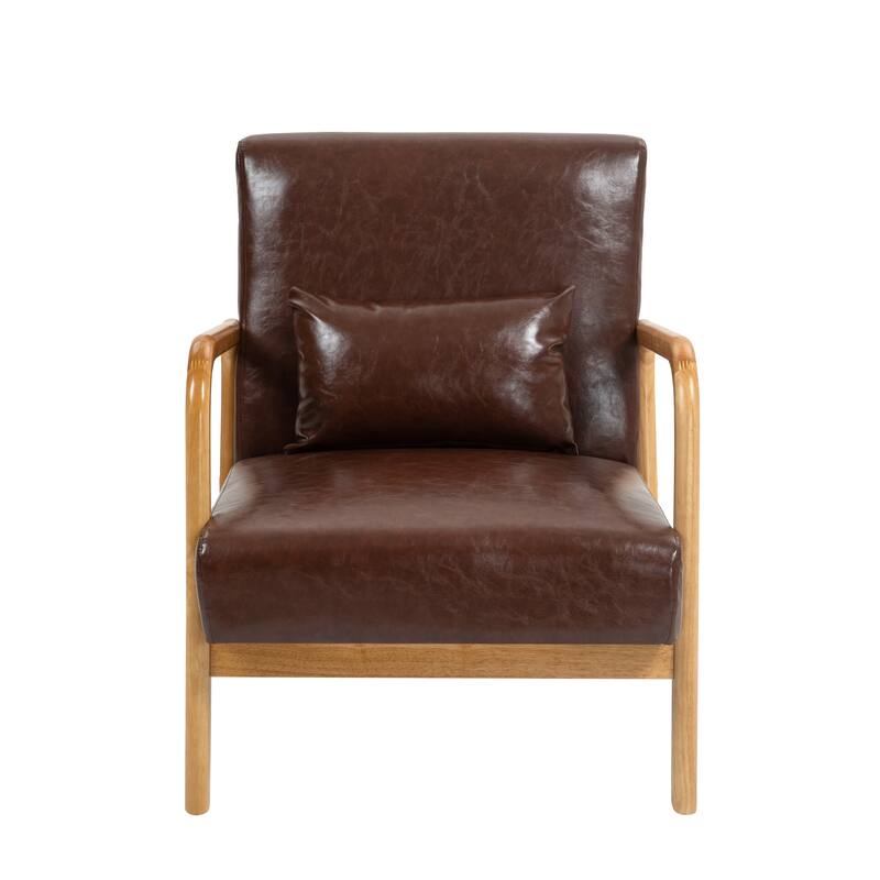 2 Set Mid Century ModernUpholstered Accent Chairs Armchair with Pillow