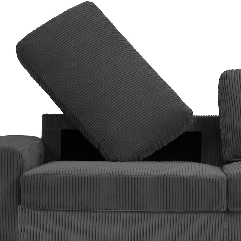 Modern 80" Upholstered Fabric 3-Seater Sofa