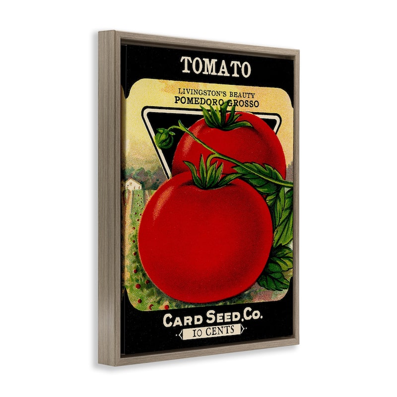 Stupell Vintage Garden Tomato Framed Floater Canvas Wall Art Design By Lil' Rue