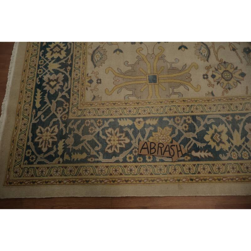 Hand Knotted Oriental 100% Wool Carpet Traditional All-Over Beige & Ivories Ziegler Area Rug - 11' 8'' X 8' 9''
