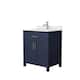 Option Dark Blue, Nickel Trim, White Cultured Marble Top