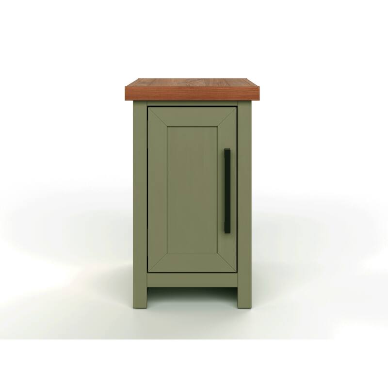Bridgevine Home Modern Farmhouse 14 inch Chairside Table, No Assembly Required, Two-Tone Finish