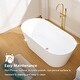 preview thumbnail 28 of 28, Freestanding Acrylic Soaking Bathtub With Chrome Drain And Overflow Holes