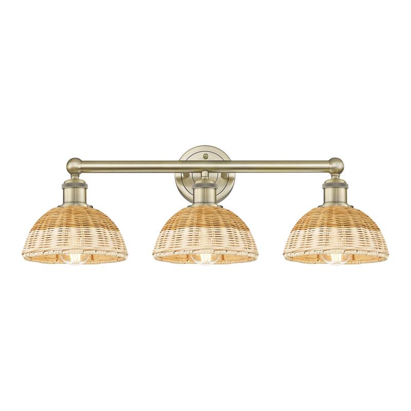 Innovations Lighting Endless Possibilities Edison - Bristol Natural II - 3 Light 26" Bath Vanity Light - Antique Brass/Natural