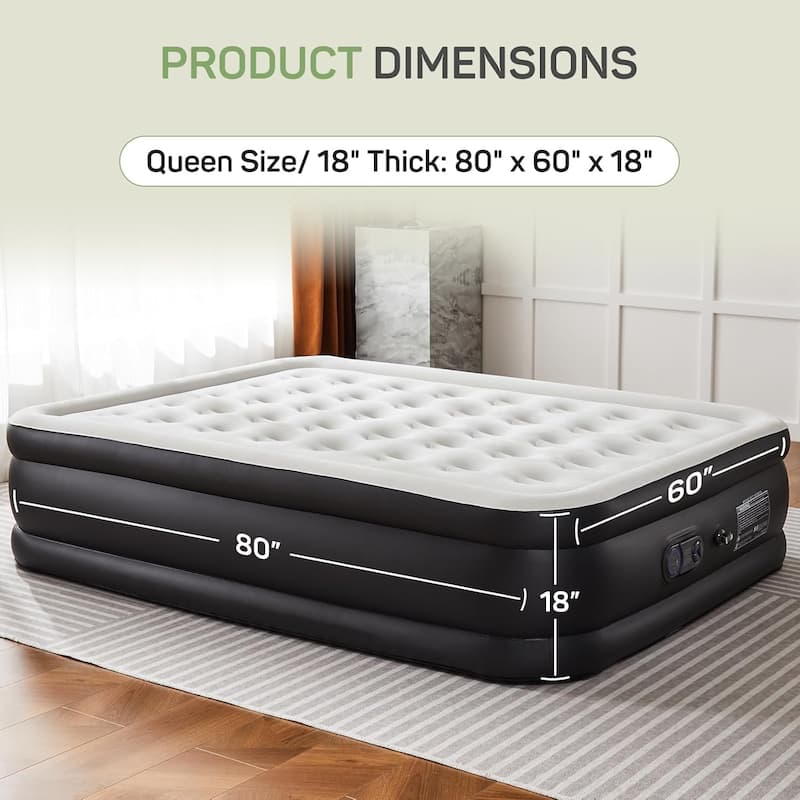 Air Mattress Twin with Built in Pump, 18-Inch Raised Inflatable Blow up Camping Bed, Self-Inflating Portable Colchones Inflables