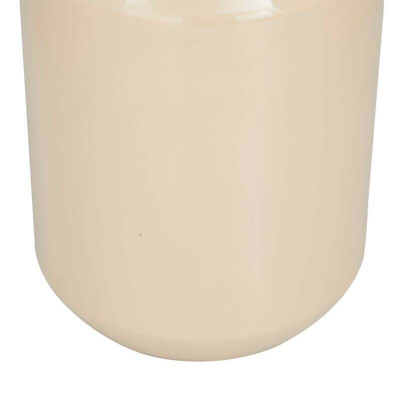 Metal Vase with Gold Rims (Set of 2) - Cream, Blue, Yellow, Red