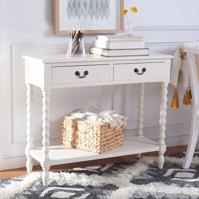 SAFAVIEH Henretta 2-Drawer Console Table - 35.5" W x 13" L x 29.5" H - 35.5" W x 13" L x 29.5" H - 36Wx13Dx30H