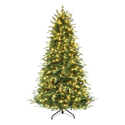 Puleo International 7.5 ft. Pre-lit Galveston Fir Artificial Christmas Tree with 800 Dual Color LED Lights