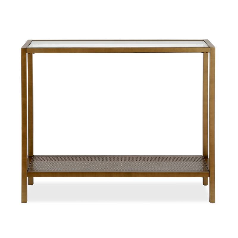 Rigan Modern Metal and Glass Console Table