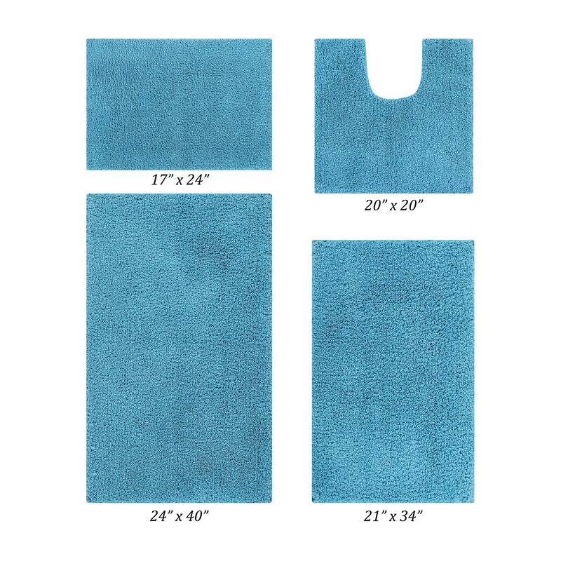 Better Trends Bath Rug Set 100% Micro Polyester Tufted Anti-Skid Latex Backing Bathroom Rugs for Shower, Sink Mats Micro Plush
