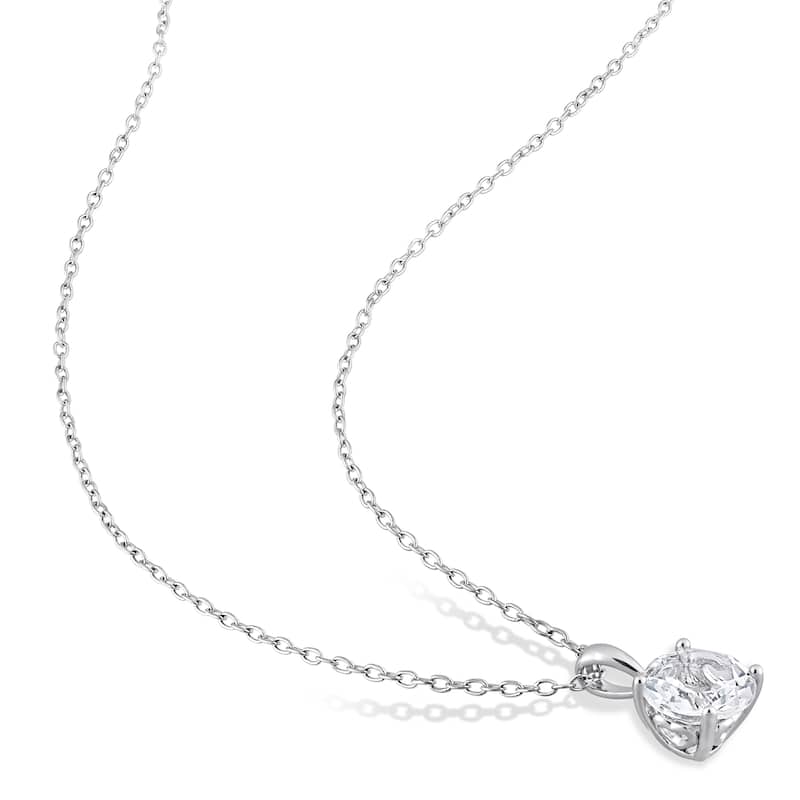 Miadora Gemstone Birthstone Earrings and Necklace Set Sterling Silver