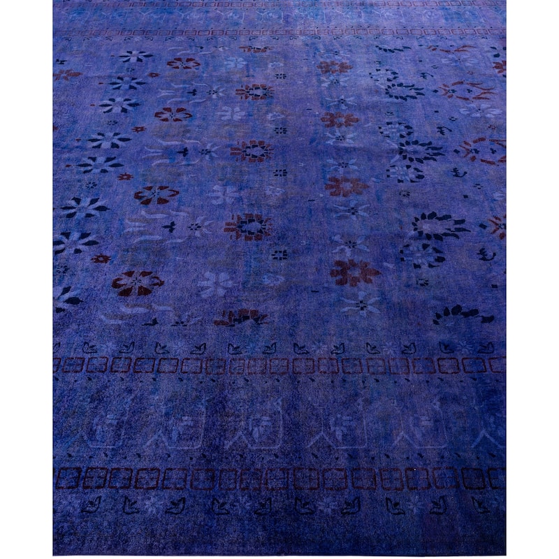 Overdyed One-of-a-Kind Hand-Knotted Area Rug - Purple - 8' 1" x 10' 1"