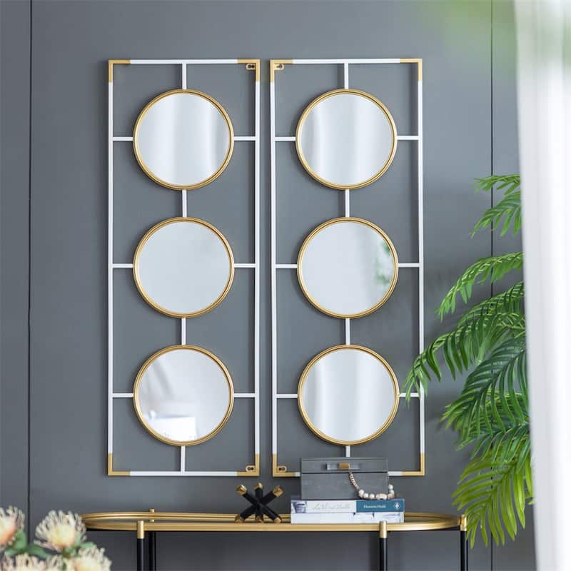 Gold and White Frame with Mirror
