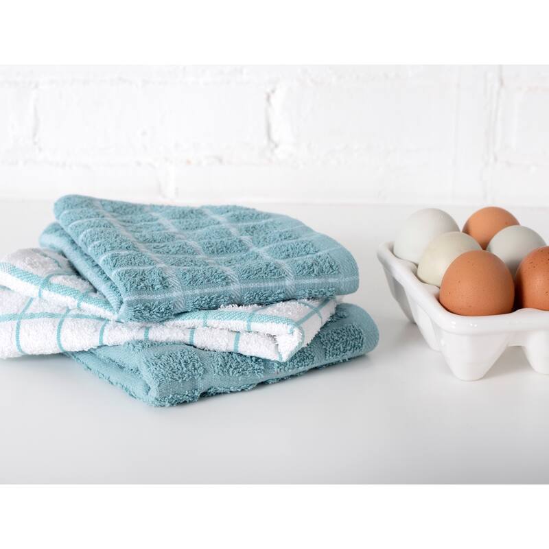 RITZ Cotton Terry Check Kitchen Towels (Set of 3)
