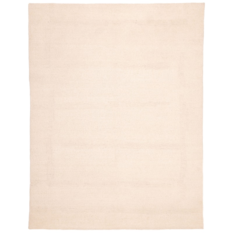 ECARPETGALLERY Hand Woven Looma Cream Wool Rug - 8'9 x 11'9