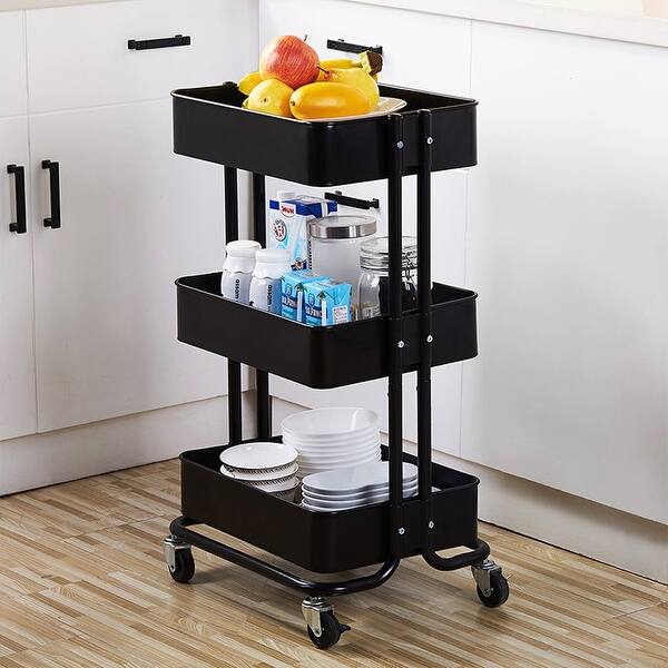 Kitchen Furniture 3 Tier Kitchen Storage Utility Cart Organizer Overstock 31965960