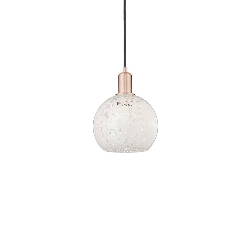 Innovations Lighting 716-1P-11-8 White Mouchette Pendant White - Antique Copper / White Mouchette