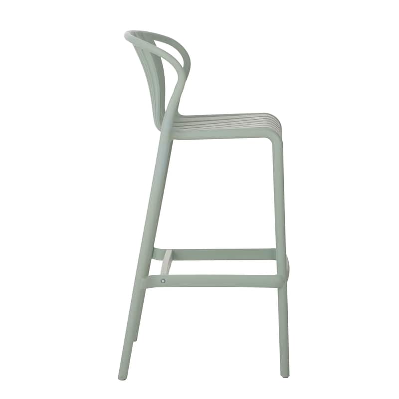 Christopher Knight Home - Rory Indoor/Outdoor Perforated Slat Back Bar Stools, Stackable Set of 2