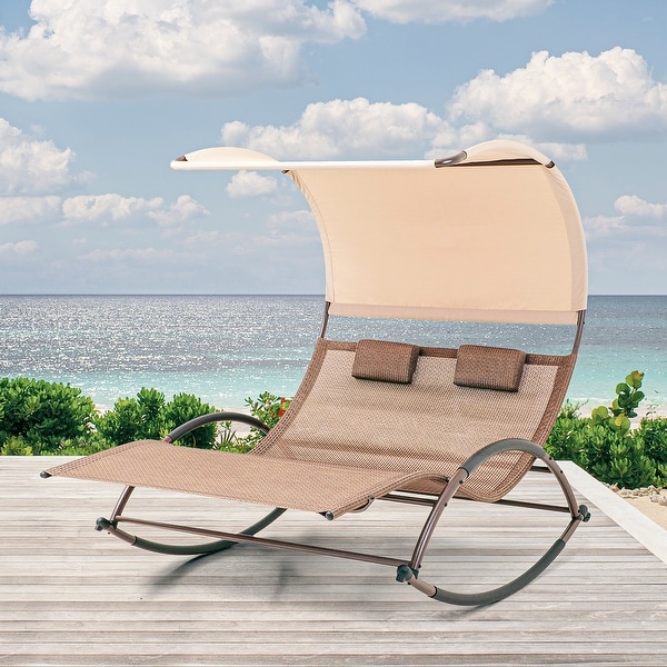 Outdoor chaise cheap lounge with canopy