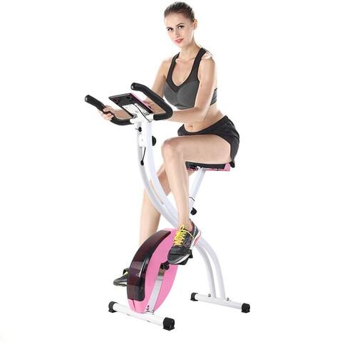 Indoor Cycling Folding Magnetic Erection Bike Stationary Bike With Tablet Stand