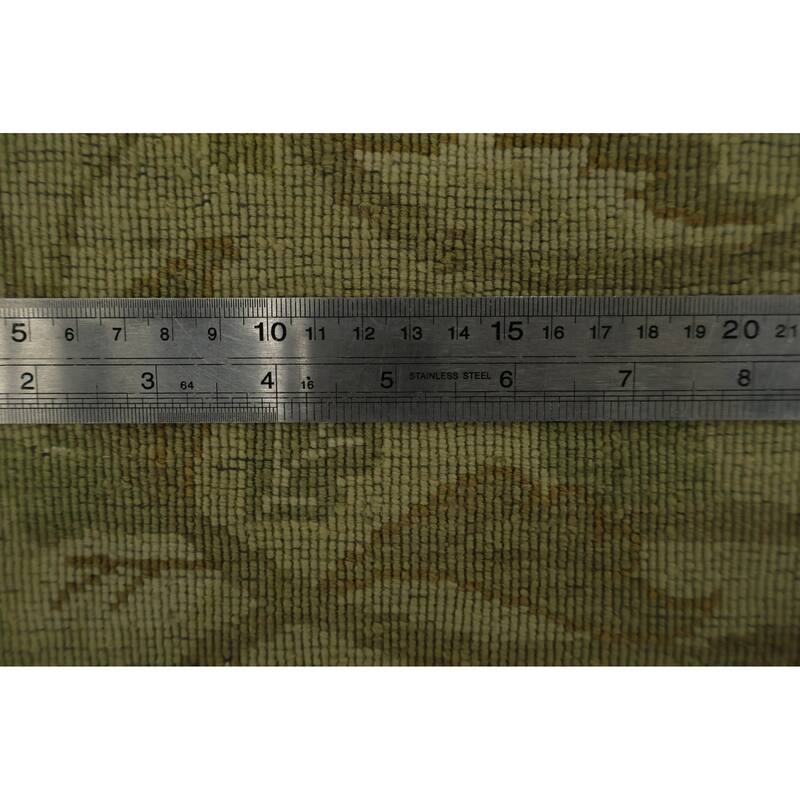 Hand Knotted Oriental 100% Wool Carpet Traditional Traditional Green Agra Area Rug - 13' 10'' X 10' 0''