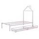 preview thumbnail 21 of 42, Twin Size House Shaped Metal Platform Bed with Drawers