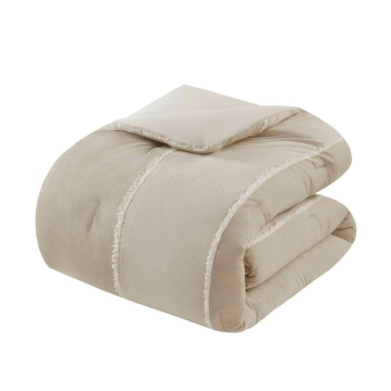 GDF Studio - Marceline Striped Cotton 3-Piece Comforter Set with Clip Jacquard Trim