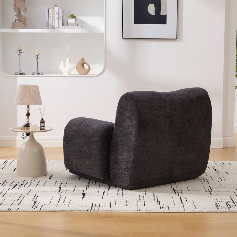 42" Wide Modern Upholstered Oversized Accent Chair, Boneless Single Sofa Chair, Chenille Armchair
