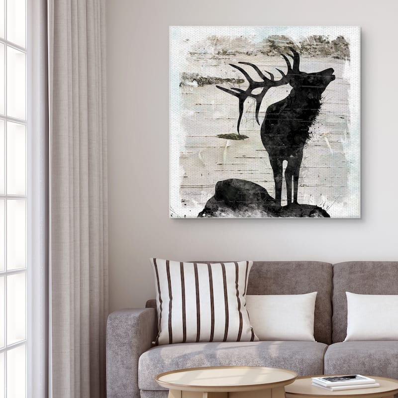 Birchbark Elk by Carol Robinson Canvas Art Print