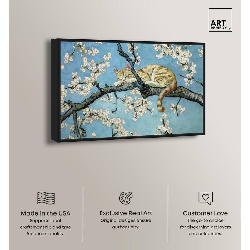 Autumn Blossom Kitten Canvas by Art Remedy