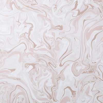 Blush Marble Swirl Peel & Stick Wallpaper