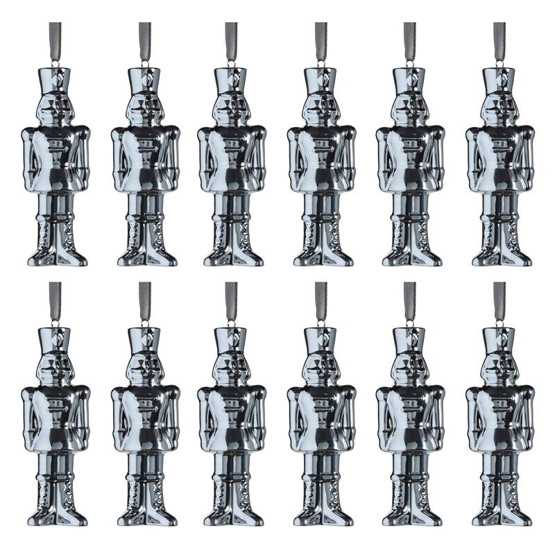 Ceramic Nutcracker Hanging Ornaments, Set of 12