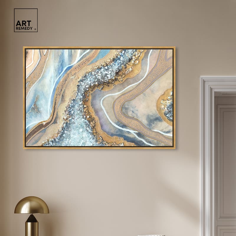Art Remedy The Luxurious Geode Framed Mineral, Agate & Geode 1 Piece Canvas Wall Art