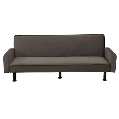 Dark Grey Breathable Fluffy Fabric Living Room 1-Piece Sofa