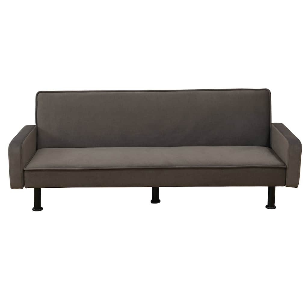 Dark Grey Breathable Fluffy Fabric Living Room 1-Piece Sofa